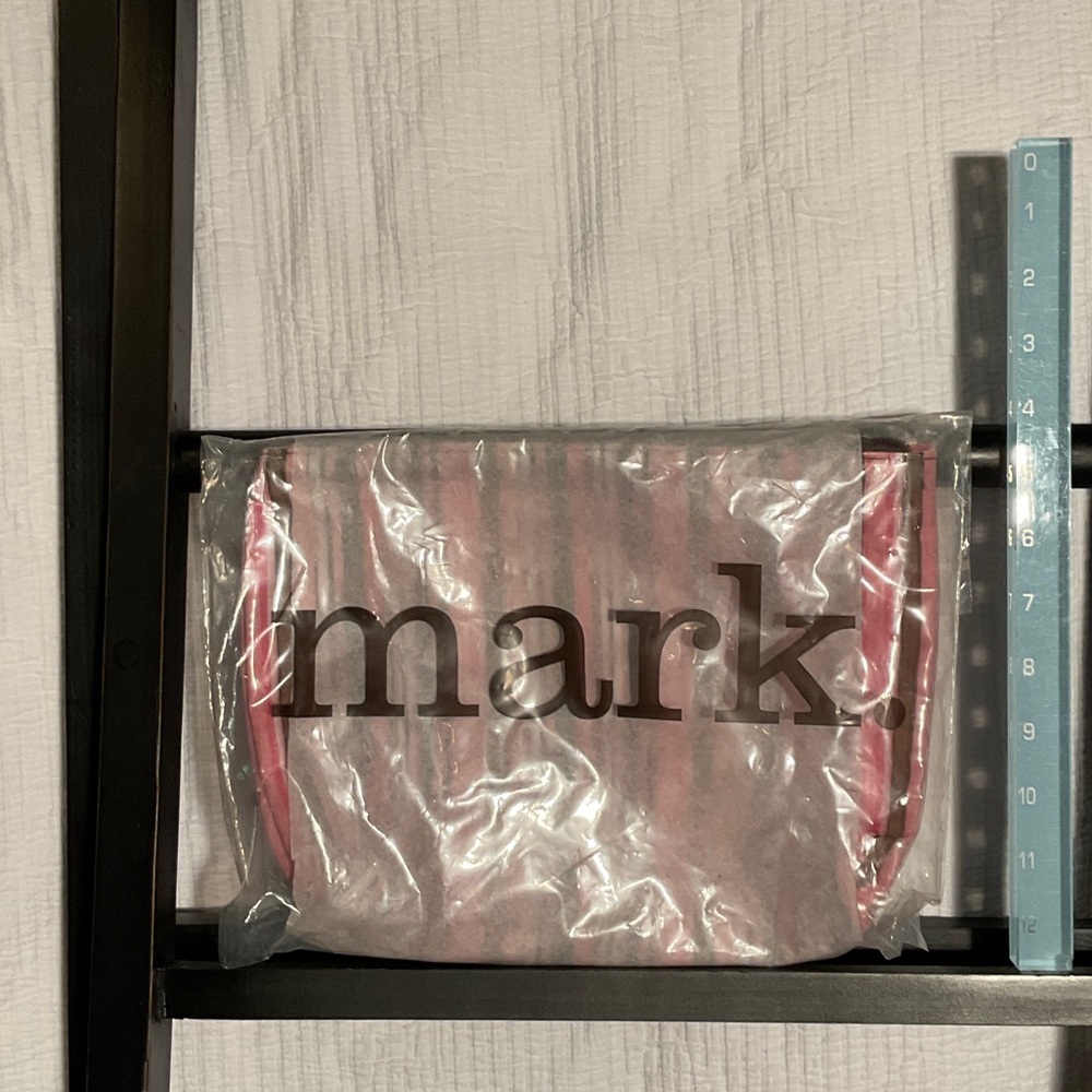 mark. Pink and Brown Cosmetic Pouch